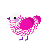 (unnamed), a white and fuchsia chicken with a lace pattern