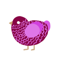 (unnamed), a maroon and orchid chicken with a lace pattern