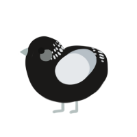 The Horrors, a sable and mist chicken with a neck-band pattern