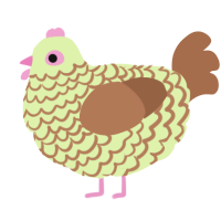 Marny, a apple and brown chicken with a lace pattern