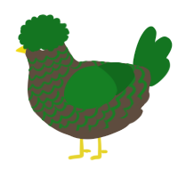 possible vmob, a bark and leaf chicken with a lace pattern