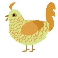 Caramel Apple, a lemon and orange chicken with a lace pattern