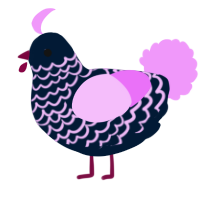 Asbestos, a tumblr and lavender chicken with a lace pattern