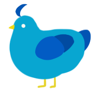 Tides, a cerulean and ultramarine chicken