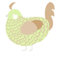(unnamed), a apple and beige chicken with a lace pattern