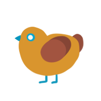 bubbles, a orange and russet chicken