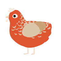 (unnamed), a vermilion and beige chicken with a half-lace pattern