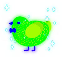 Threat, a viridian and olive chicken with a lace pattern