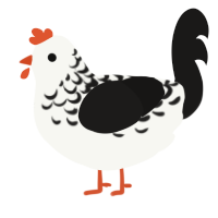 (unnamed), a white and sable chicken with a half-lace pattern