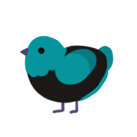 The Clone, a sable and teal chicken with a head pattern