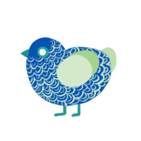 (unnamed), a ultramarine and gluppy chicken with a double-lace pattern