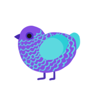 (unnamed), a blurple and aqua chicken with a lace pattern