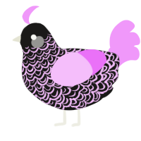 (unnamed), a sable and lavender chicken with a double-lace pattern