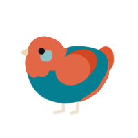 sunscreen, a sea and vermilion chicken with a head pattern