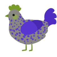 (unnamed), a ash and indigo chicken with a speckle pattern