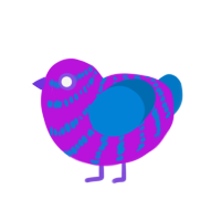 (unnamed), a amethyst and sapphire chicken with a bar pattern