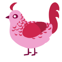 (unnamed), a pink and crimson chicken with a half-lace pattern