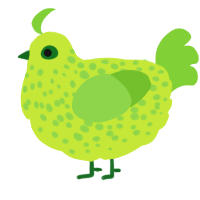 (unnamed), a lime and grass chicken with a speckle pattern