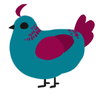 Dark Wine Sea, a sea and maroon chicken with a neck-band pattern