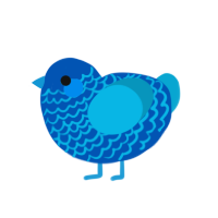 (unnamed), a ultramarine and cerulean chicken with a lace pattern