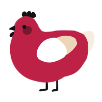 Wilson P Higgsbury, a crimson and cream chicken