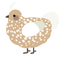 (unnamed), a beige and white chicken with a speckle pattern