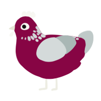 raspberry graphite, a maroon and silver chicken with a neck-speckle pattern