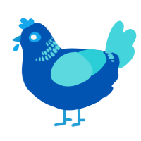 (unnamed), a ultramarine and aqua chicken with a neck-band pattern
