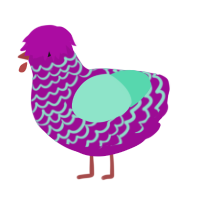 msg 2 have 4 free, a plum and mint chicken with a lace pattern