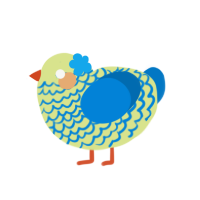 Tropicala, a lemon and sapphire chicken with a lace pattern