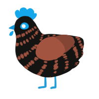 (unnamed), a black and russet chicken with a bar pattern