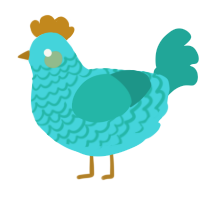 (unnamed), a aqua and turquoise chicken with a lace pattern