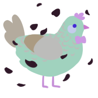 Dr Fever, a gluppy and beige chicken with a half-lace pattern