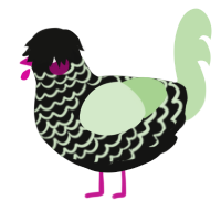 (unnamed), a black and gluppy chicken with a lace pattern