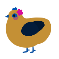 Henrietta, a gold and tumblr chicken