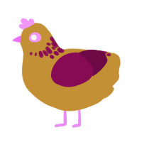(unnamed), a gold and wine chicken with a neck-speckle pattern
