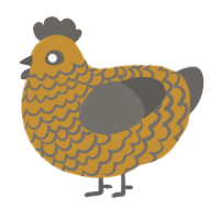 TurkeySandwich, a gold and grey chicken with a lace pattern