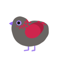 (unnamed), a grey and crimson chicken with a neck-speckle pattern