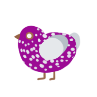 (unnamed), a plum and mist chicken with a speckle pattern