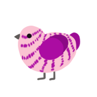 Heartie, a rose and plum chicken with a bar pattern