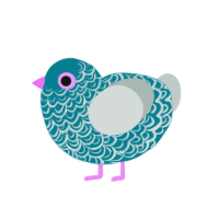 (unnamed), a sea and silver chicken with a double-lace pattern