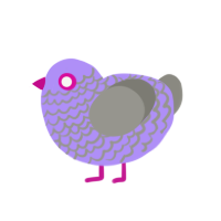 Mr Tom Cat, a lilac and ash chicken with a lace pattern