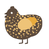 Wert, a bark and honey chicken with a speckle pattern