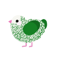 Gardener, a white and leaf chicken with a double-lace pattern