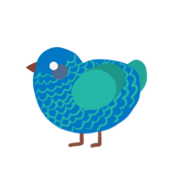 (unnamed), a sapphire and turquoise chicken with a lace pattern