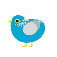Spip, a cerulean and silver chicken with a neck-speckle pattern