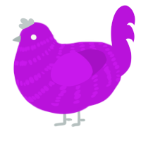 Raspberry Blast, a amethyst chicken with a bar pattern