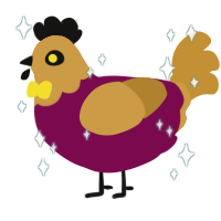 Mr NEO, a wine and gold chicken with a head pattern