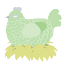 A gluppy chicken with a lace pattern