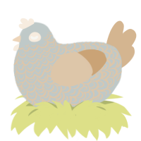 (unnamed), a silver and beige chicken with a double-lace pattern